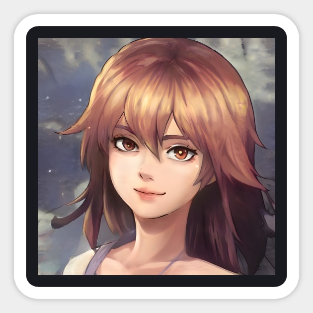 Brown Hair Anime Girl Sticker by animegirlnft